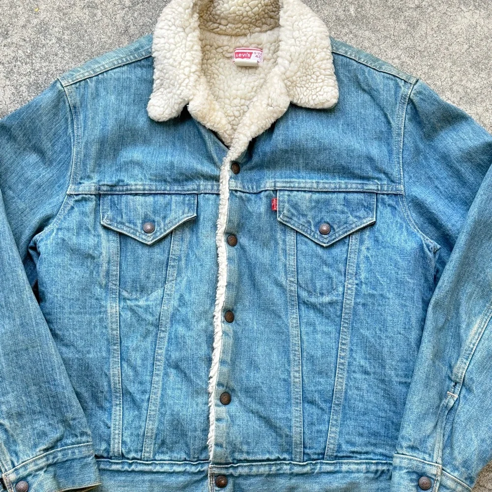 Vintage 70’s Levi’s Denim Sherpa Jacket - Picture 8 of 12
